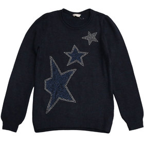 Детски пуловер син три звезди