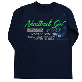 Детска блуза зелен надпис Nautical Surf 53 