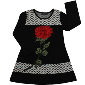 Детска рокля черна с роза