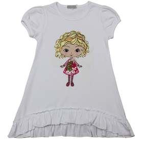 Детска рокля бяла момиче REF