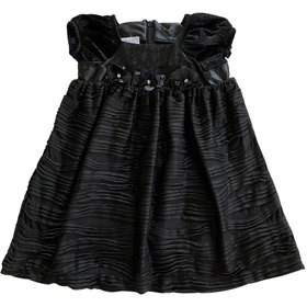 Детска рокля черна плюш цветя А