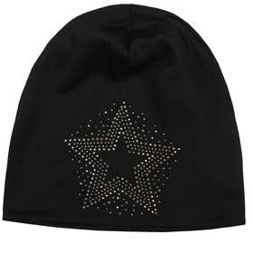 Детска шапка трико звезда черна