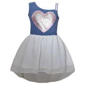 Детска рокля сърце бяла Шлейф