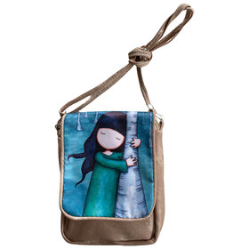 Детска чанта момиче дръвче бежова