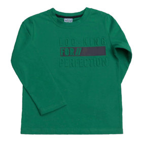 Детска блуза зелена релефни букви А