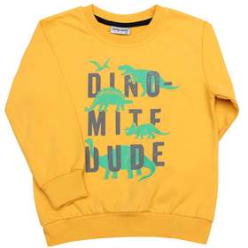 Детска блуза вата жълта динозаври