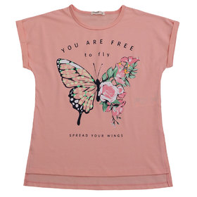 Детска тениска розова крила рози
