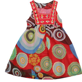 Детска рокля едри кръгове MORANE червена