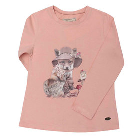 Детска блуза Л шапка розова