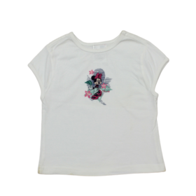 Детска тениска бяла цветя с анимационен герой