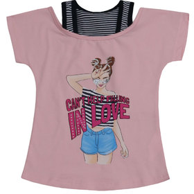 Детска тениска розова момиче кокчета-рогчета