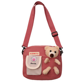 Детска чанта розова джоб М