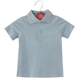 Детска тениска синя яка 6-12г