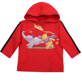 Детска блуза червена качулка Мечо Пух