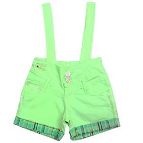 Детски панталон къс презрамки зелен