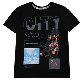 Детска тениска черна CITY