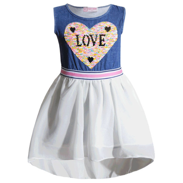Детска рокля сърце бяла Шлейф 